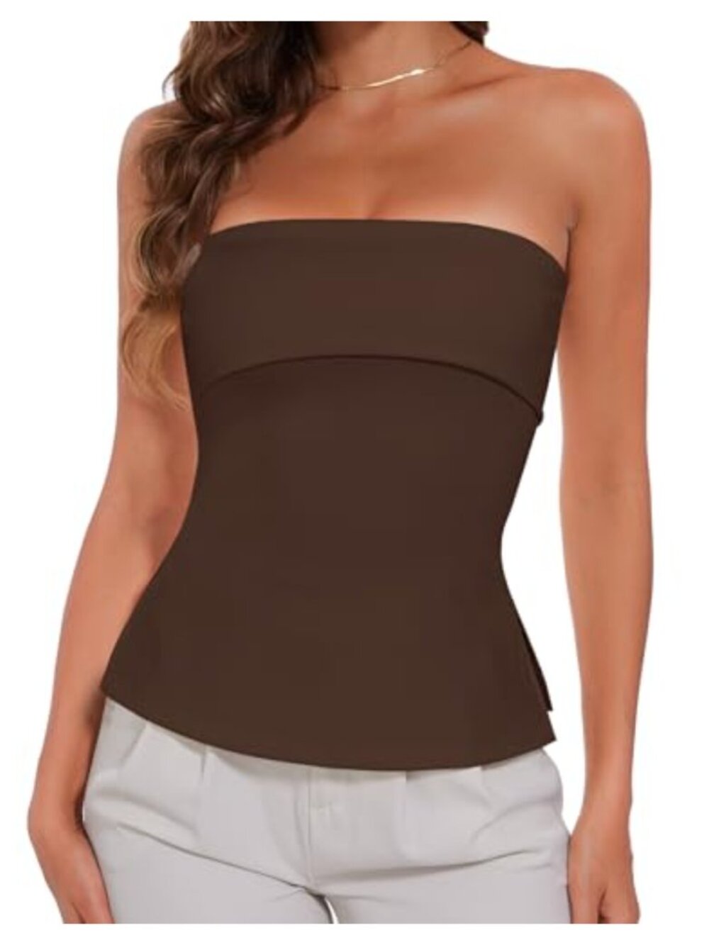 Strapless Tube Top Women Sexy Y2K Side Split Backless Slim Fit Sleeveless High